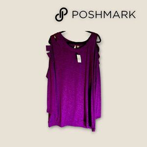 CATO Top LS Cutout Purple‎ Size 18/20
